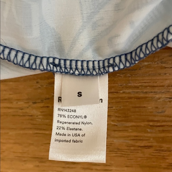 REFORMATION Topanga One Piece Blue and White Patterned Swimsuit small - Picture 9 of 10